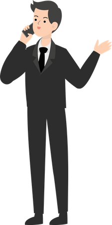 Businessman standing on the phone  Illustration