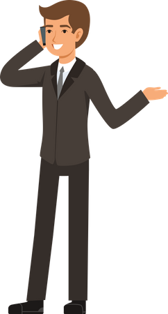 Businessman standing on the phone Illustration