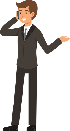 Businessman standing on the phone Illustration
