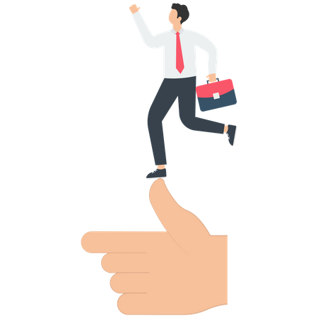 Businessman Standing On Top  Illustration