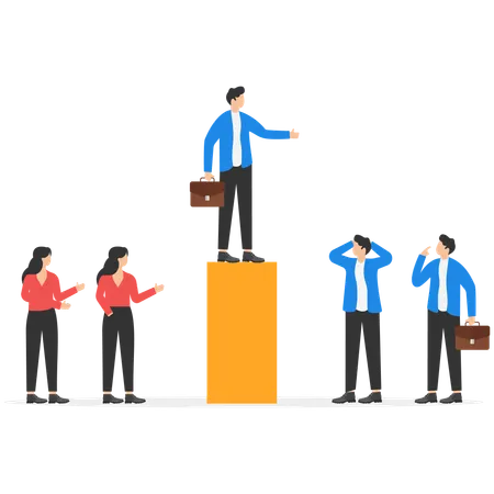 Standing Out From The Crowd Business Concept Business Vector Illustration Flat Business Character Cartoon Style Design Illustration