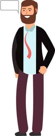 Businessman standing while speaking  Illustration