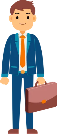 Businessman standing with briefcase Illustration