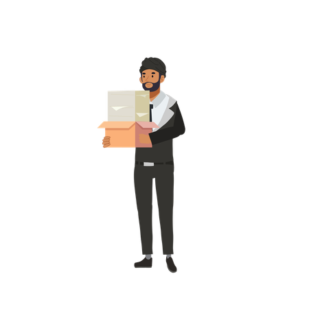 Businessman standing with business paperwork  Illustration