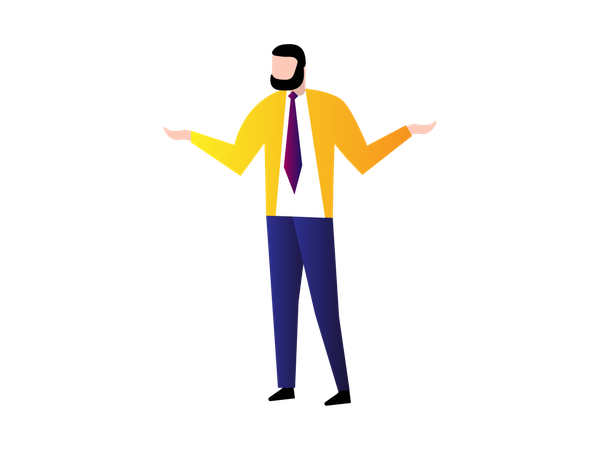Businessman Standing with open arms Illustration