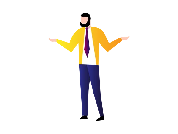 Businessman Standing with open arms Illustration