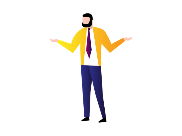 Businessman Standing with open arms  Illustration