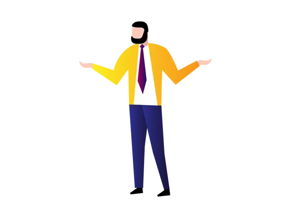 Businessman Standing with open arms  Illustration