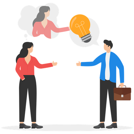 Businessman stealing business idea  Illustration