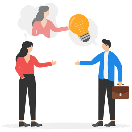 Businessman stealing business idea  Illustration
