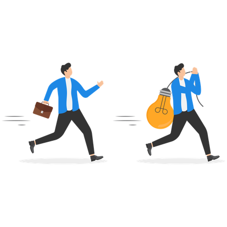 Businessman stealing business idea  Illustration