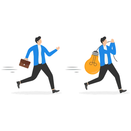 Businessman stealing business idea  Illustration