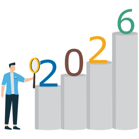 Businessman steps Toward 2026 Growth  Illustration
