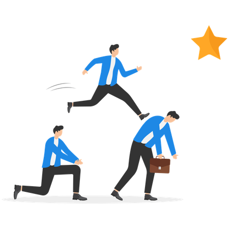 Businessman stomping on another for his success  Illustration