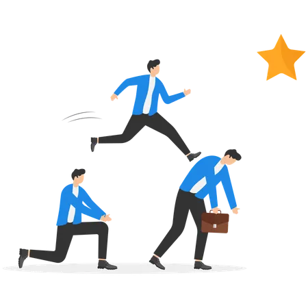 Businessman stomping on another for his success  Illustration