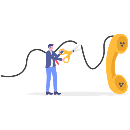 Businessman Stop unwanted call  Illustration