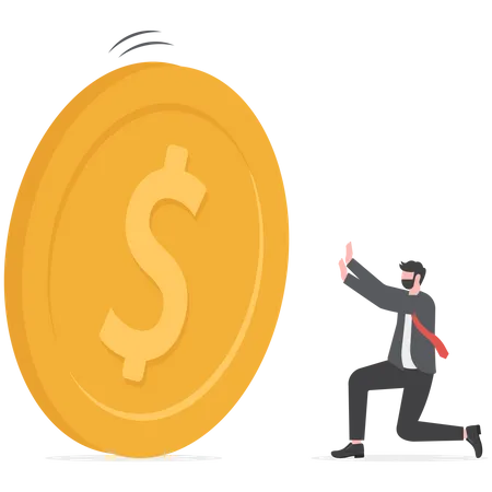 Businessman stopping money  Illustration