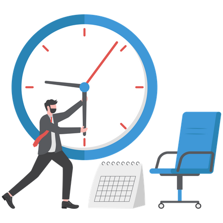 Businessman stopping time for work deadline  Illustration