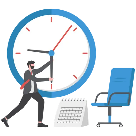 Businessman stopping time for work deadline  Illustration