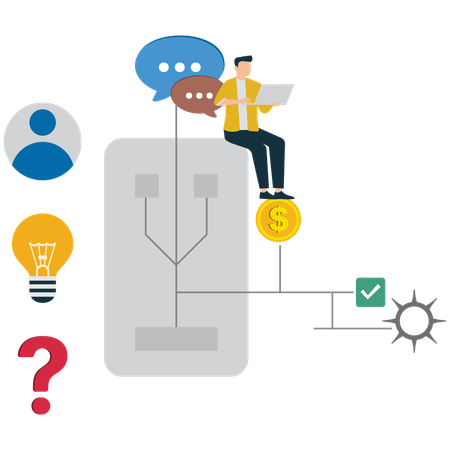 Businessman streamlined Business Workflow  Illustration