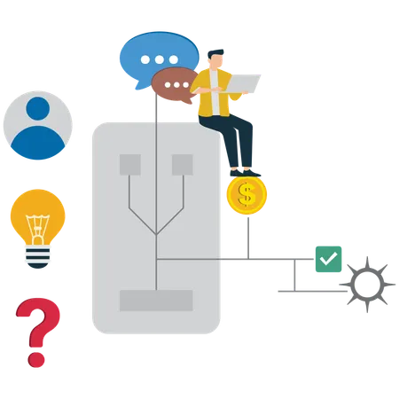 Businessman streamlined Business Workflow  Illustration