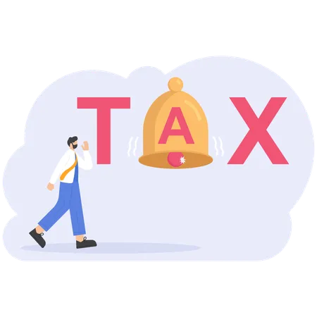 Businessman Stress With Tax Time Illustration Vector Cartoon Illustration