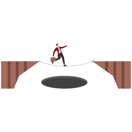 Businessman struggling to make money  Illustration