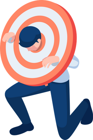 Businessman stuck withing target  Illustration