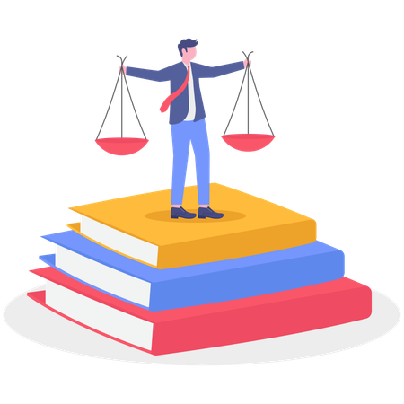 Businessman studying business law  Illustration