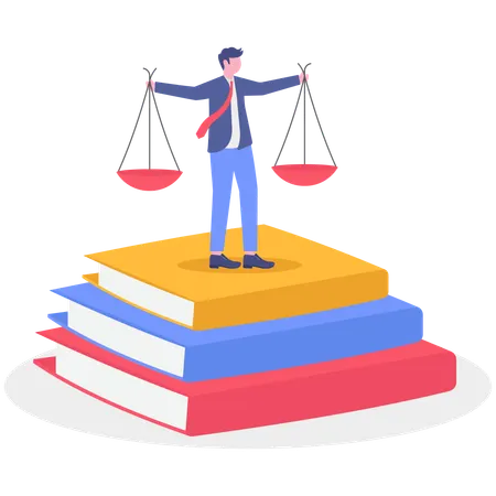 Businessman studying business law  Illustration