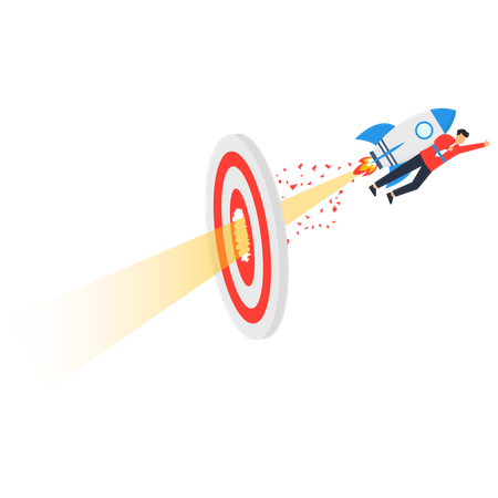 Businessman successfully destroy target  Illustration