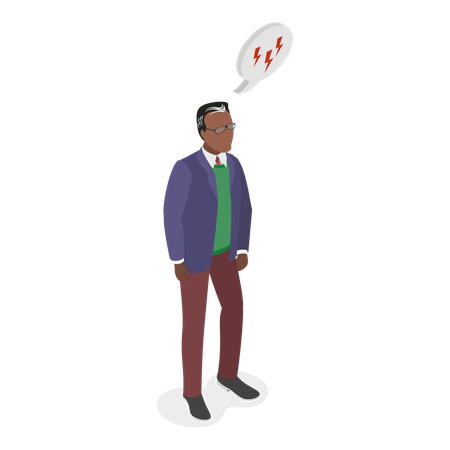 Businessman suffering from exhaustion  Illustration