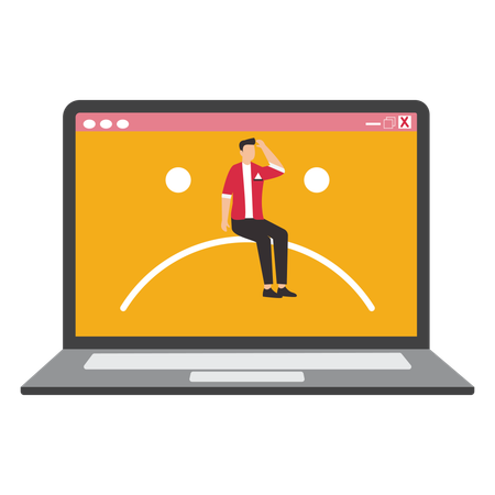 Businessman suffering from software glitch  Illustration