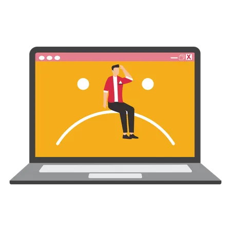 Businessman suffering from software glitch  Illustration