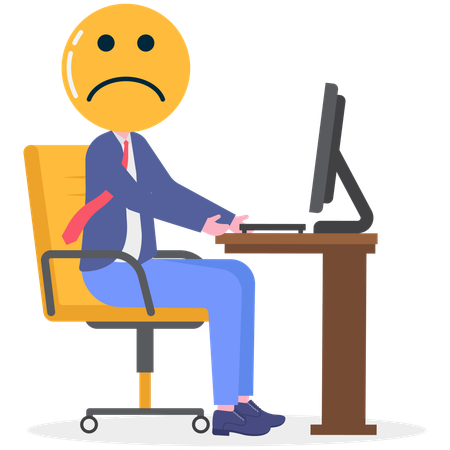 Businessman suffers from mental stress  Illustration