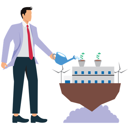 Businessman supports Eco friendly  Illustration
