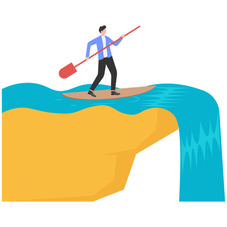 Businessman surfing financial stock graph  Illustration