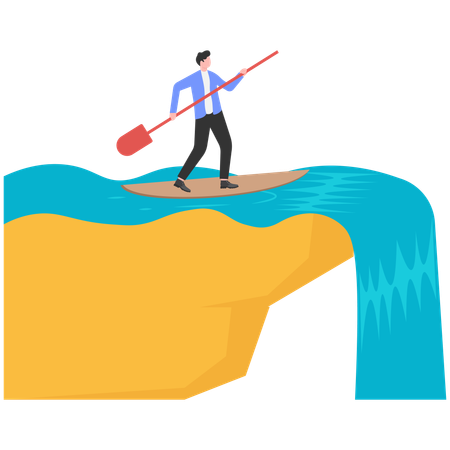 Businessman surfing financial stock graph  Illustration