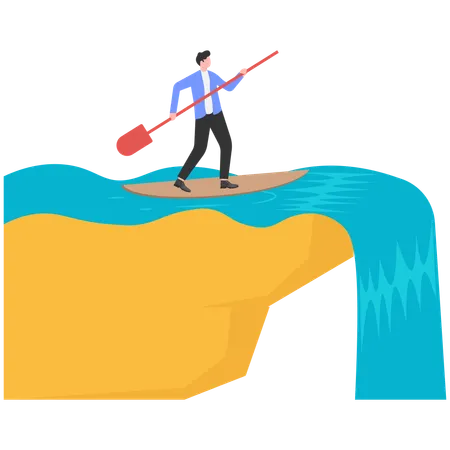 Businessman surfing financial stock graph  Illustration