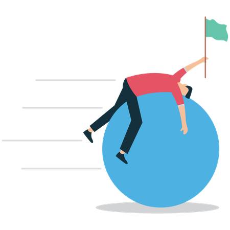 Businessman Surrendering with red Flag  Illustration