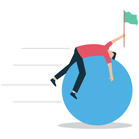 Businessman Surrendering with red Flag  Illustration
