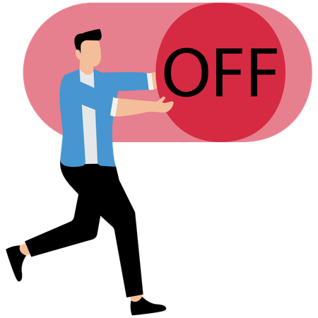 Businessman switching off business  Illustration