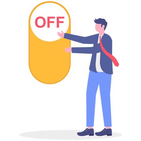 Businessman switching off business  Illustration