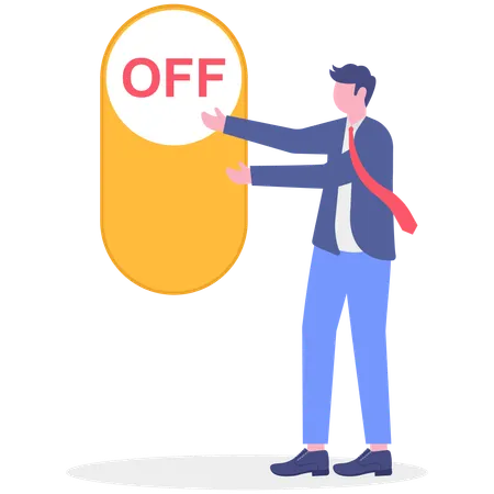 Businessman switching off business  Illustration