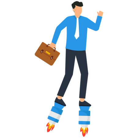 Businessman take off  Illustration