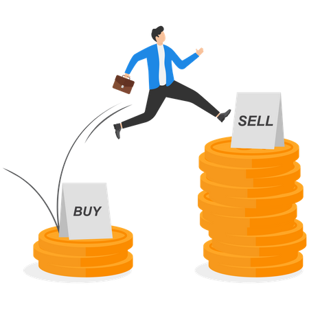 Businessman take profit during financial growth  Illustration