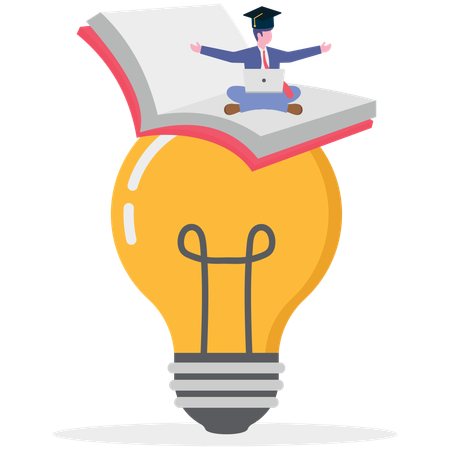 Businessman takes knowledge from book  Illustration