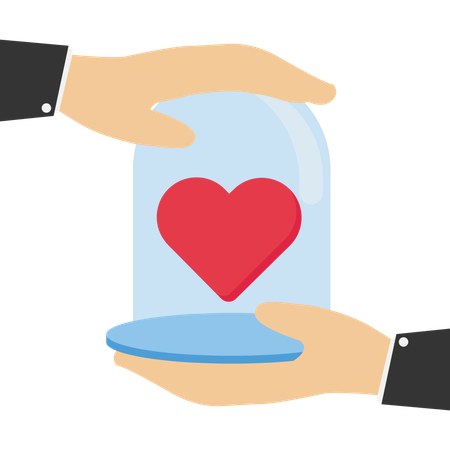 Businessman takes time for love  Illustration