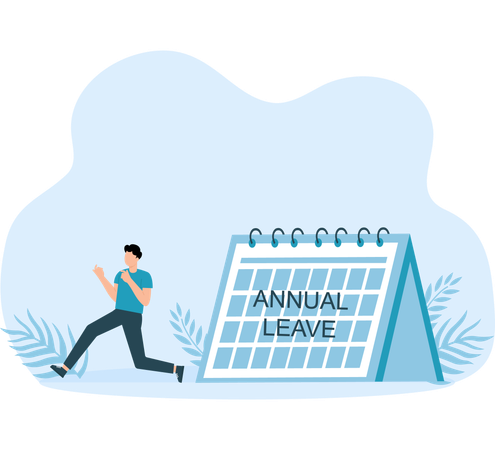 Businessman taking annual leave  Illustration
