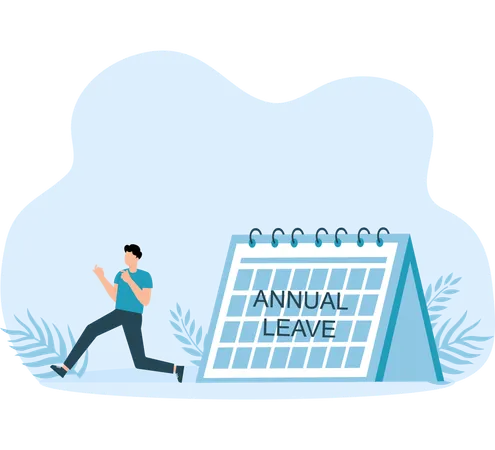 Businessman taking annual leave  Illustration